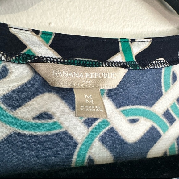 Banana Republic Black and Green Midi Dress Coverup with Geometric Design - Picture 4 of 5